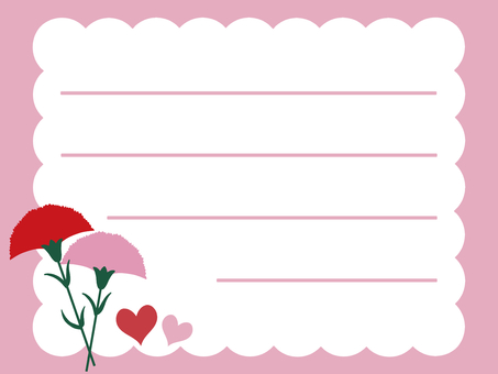 Carnation pink horizontal notepaper, মা দিবস, গোলাপী পাতলবর্ণ, বার্তা কার্ড, JPG and PNG