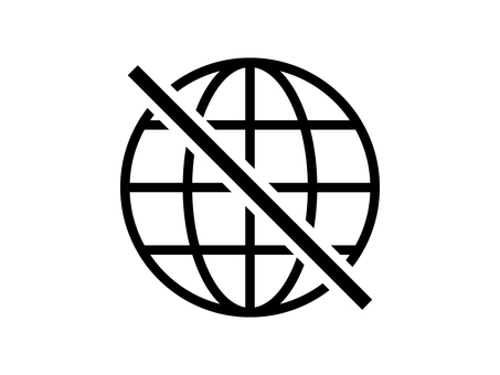 オフラインアイコン オフラインアイコン インターネット,地球,バツ,エラー,未接続,状況,ダメ,wi-fi,接続,アイコンのイラスト素材