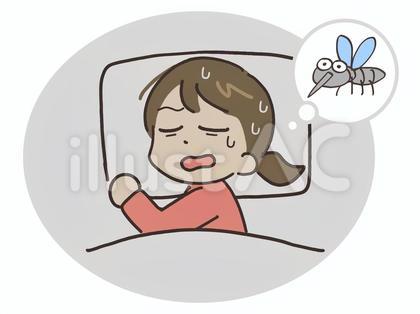 蚊が気になって眠れない女性
