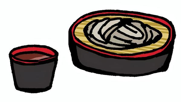 もりそばとそばちょこ もりそば,そば,ざるそば,蕎麦ちょこ,麺,お蕎麦,和食,和,料理,手打ちそばのイラスト素材