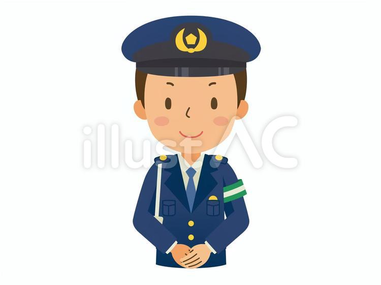 手を前で重ねる警察官 警察官,警官,警察のイラスト素材
