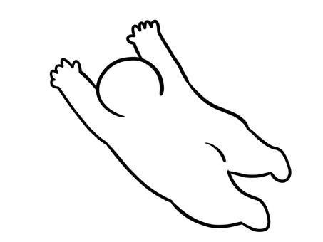 倒れる棒人間 うつ伏せ,棒人間,people,手書き,ゆるい,かわいい,全身,手描き,素材,シンプルのイラスト素材