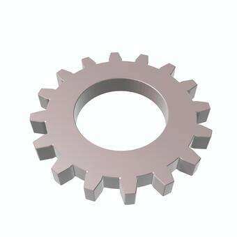 金属ギア（16歯）シンプルな歯車アイコン gear,歯車,メカニック,メカニカル,デザイン,シルバー,メタル,金属,機械,工学のイラスト素材