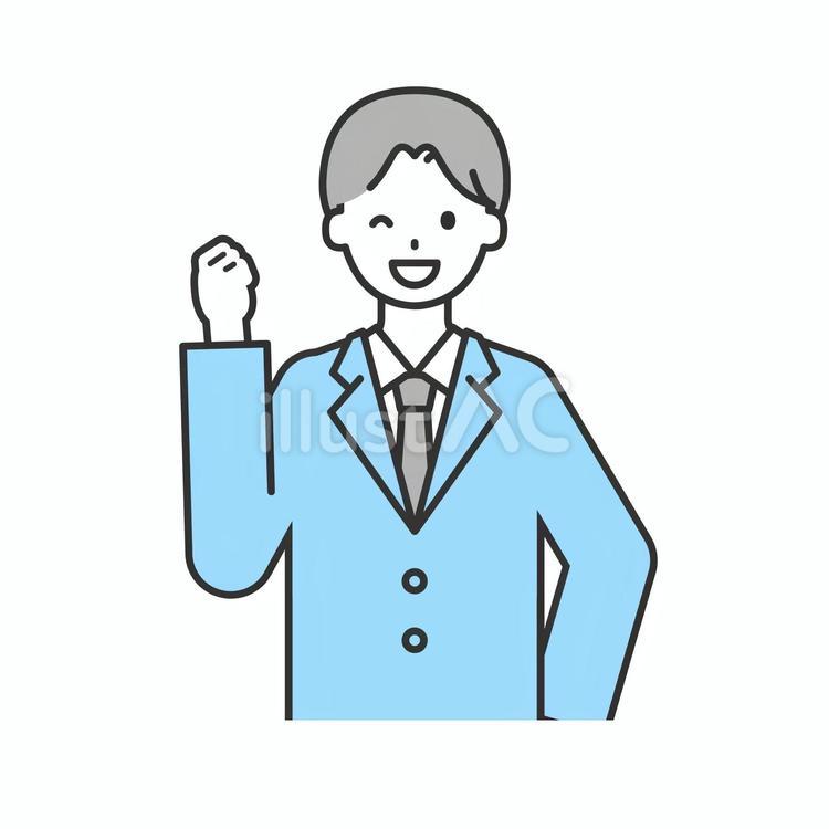 SS単体_学生の男性05 こども,中学生,高校生のイラスト素材