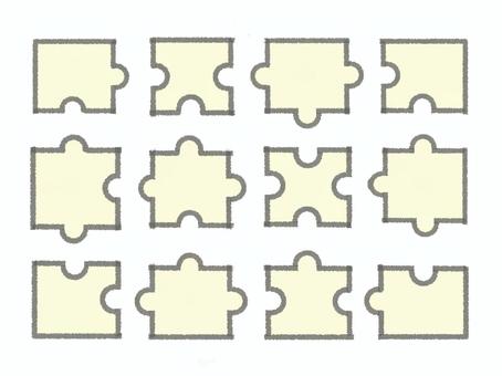 ジグソーパズルのイラストセット パズル,シンプル,手描き,玩具,テーブルゲームのイラスト素材