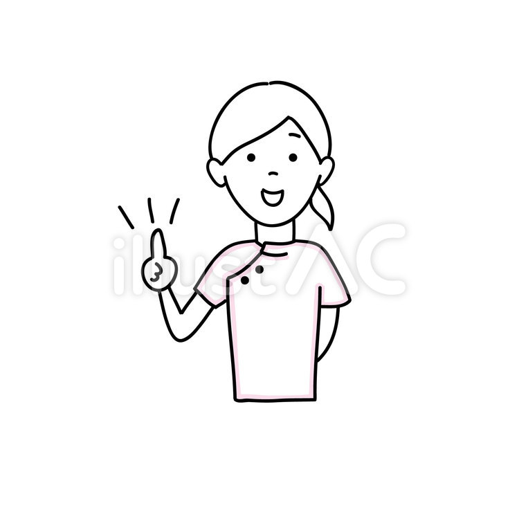 看護師_指さし 看護師,女性,ポイントのイラスト素材
