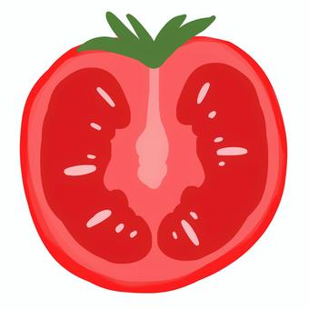 縦切りのトマト