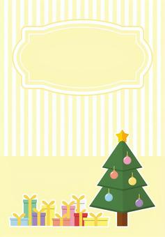 クリスマスカード、ツリーとプレゼント02 クリスマス,背景,クリスマスツリー,クリスマスオーナメント,クリスマスプレゼント,星,ツリー,オーナメント,プレゼント,冬のイラスト素材