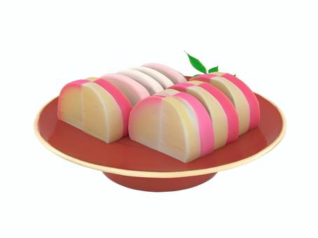 冬お正月年始おせち料理一の段紅白かまぼこ 冬お正月年始おせち料理一の段紅白かまぼこ 蒲鉾,かまぼこ,紅白かまぼこ,カマボコ,おせち,おせち料理,おせちかまぼこ,御節料理,口取り,正月料理のイラスト素材