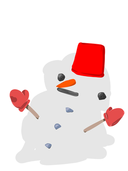 溶けかけの雪だるま