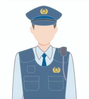 防刃ベストを着たお巡りさんのイラスト 警察,警官,お巡りさんのイラスト素材
