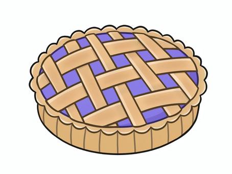 ブルーベリーパイのイラスト 食べ物,料理,パイ,ブルーベリー,デザート,網目模様のイラスト素材