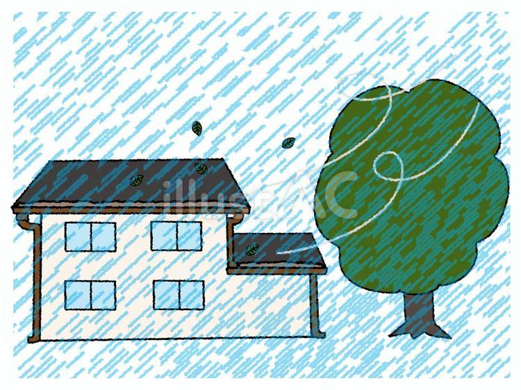 雨 雨,家,屋根のイラスト素材