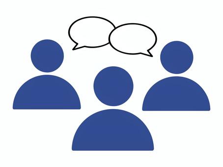 会話している男性グループ コミュニケーション,会話,議論,討論,チャット,吹き出し,3人,トリオ,人物,複数のイラスト素材