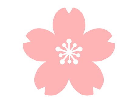 シンプルな桜マークのアイコンイラスト素材 桜,花,植物,春,シンプル,かわいい,簡単,イラスト,素材のイラスト素材
