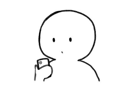 スマホを見る棒人間線画 棒人間,スマホ,sns,ネットサーフィン,人物,手描き,連絡,インターネット,落書き,表情のイラスト素材