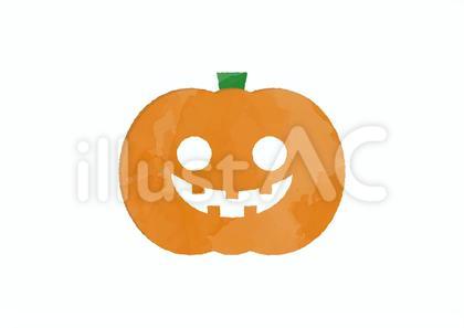 水彩風_ハロウィンかぼちゃ単体