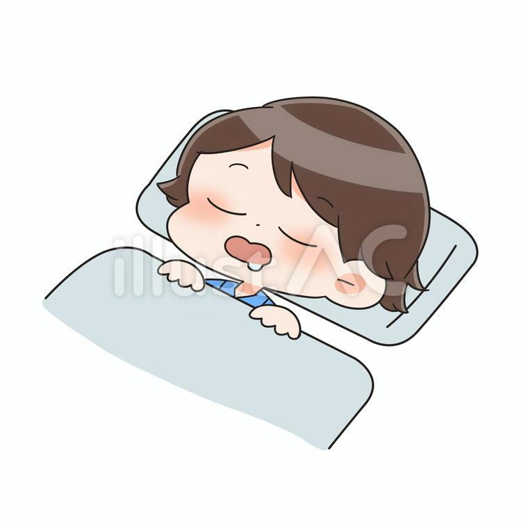気持ちよく眠る男性 睡眠,寝る,快眠のイラスト素材