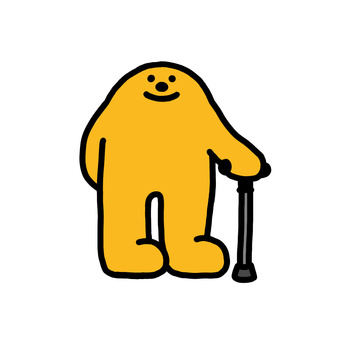 杖くん 杖,介護,歩行,補助具,杖歩行,福祉のイラスト素材