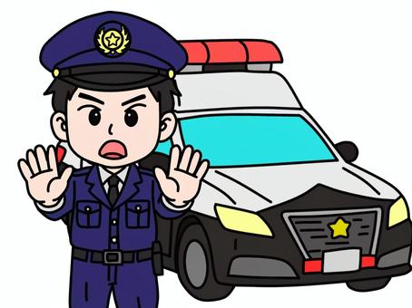 警察です 警察官,パトカー,車両,交通安全,取り締まり,防犯,安全,交番,緊急車両,治安のイラスト素材