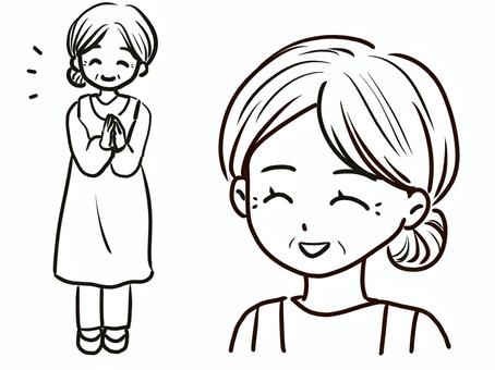 健康老年女性單色, JPG 和 PNG 健康老年女性單色, 熟女, 女子, 健康, JPG 和 PNG