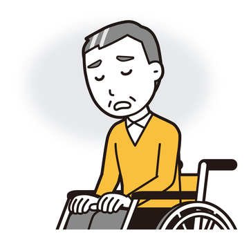 ニット中年男性(黄)-327-バスト  ニット中年男性(黄)-327-バスト 車いす,落ち込む,おじさん,男性,中年,お父さん,パパ,シニア,ミドルエイジ,人物のイラスト素材