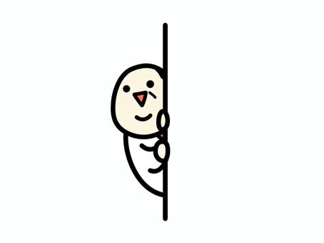 こっそり覗く中年男性 おじさん,男性,覗く,こっそり,見る,うかがう,中年,イラスト,のぞき見,可愛いのイラスト素材