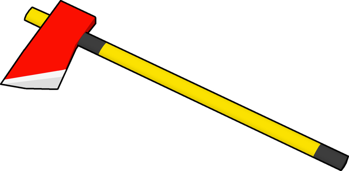 防爆斧 工具,刃物,斧,防爆斧,黄色,赤色,蛍光色,3dcg,立体,デフォルメのイラスト素材