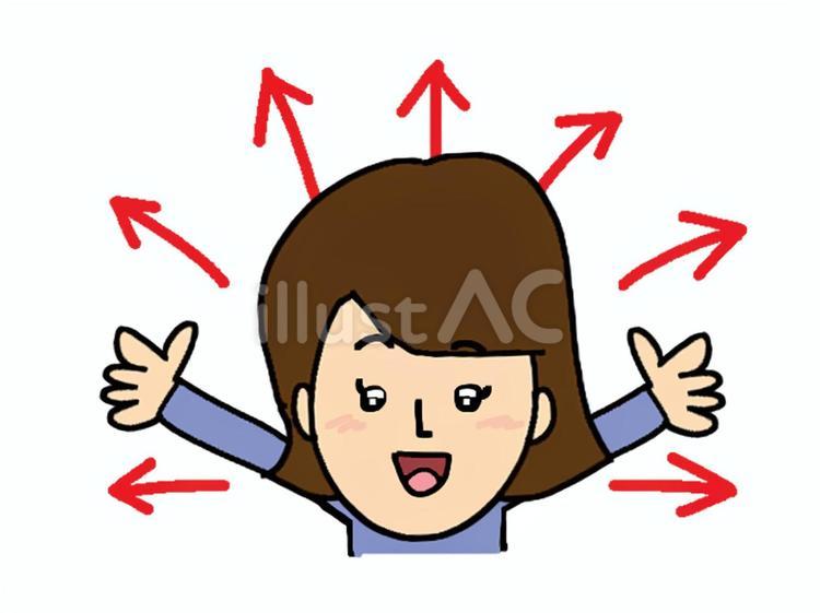笑顔の女性 女性,笑顔,放出のイラスト素材