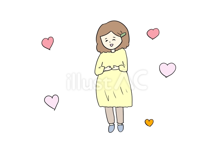 かわいい妊婦さん 妊婦,妊娠,臨月のイラスト素材