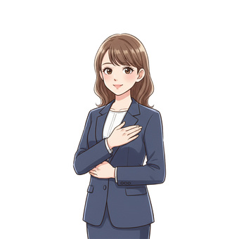 会社員の女性のアニメ風イラスト