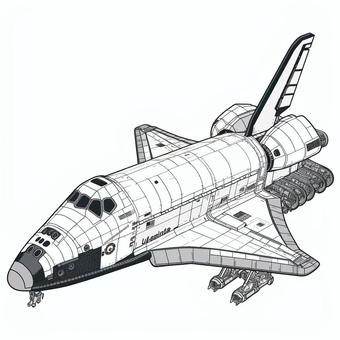 Illustration, space shuttle, simple, space, 