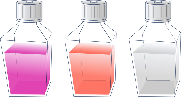 Bottles01 試薬,ボトル,培養液,細胞,研究,実験のイラスト素材