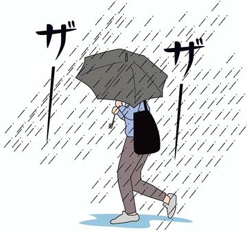 豪雨横殴り  豪雨横殴り  傘,さす,雨具,豪雨,横殴り,天気,歩行者,歩く,男性,人物のイラスト素材