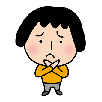 手でバツをする女性