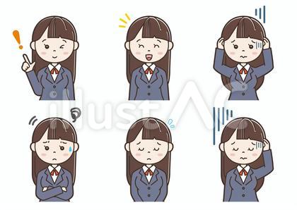 女性イラスト表情17