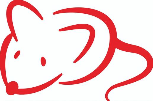 Nesumi line drawing red, JPG, PNG and AI Nesumi line drawing red, mouse, line drawing, year, JPG, PNG and AI