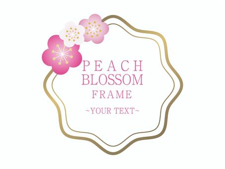 桃の花フレーム(単品03) 桃の花フレーム(単品03) フレーム,桃の花,ひな祭りのイラスト素材
