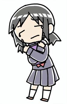 A girl crying and hugging a book, , JPG và PNG