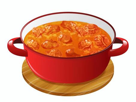 バターチキンカレー（鍋） バターチキンカレー,洋食,料理,食べ物,鶏肉,鍋のイラスト素材