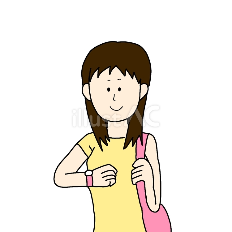 時計を見る人 時計,女性,人物のイラスト素材