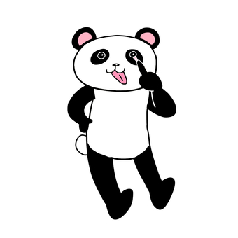 あっかんべーするパンダ　全身 パンダ,動物,キャラ,ポップ,かわいい,あっかんべー,ベー,舌,いたずら,やんちゃのイラスト素材