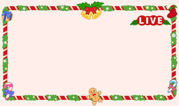 クリスマスフレーム配信用① 枠,配信,live,ライブ,youtube,見出し,ユーチューブ,シンプル,ベクター,素材のイラスト素材