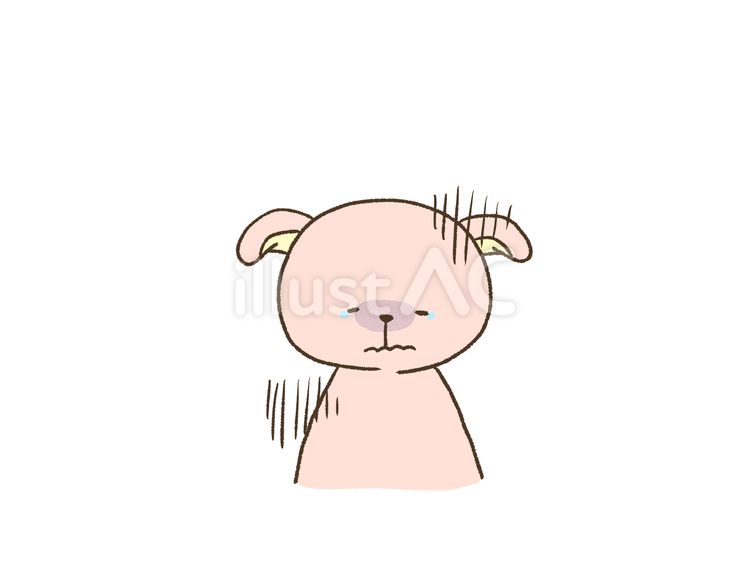 すごく落ち込むうさぎ 落ち込む,悲しい,ショックのイラスト素材