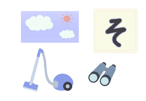 ひらがな学習いらすと「そ」 ひらがな,ひらがなカード,知育,さ行,幼児学習,刺繍風,かわいい,教育,子供向け,日本語のイラスト素材