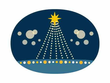 ツリー状のクリスマスイルミネーション ツリー状のクリスマスイルミネーション イルミネーション,ライトアップ,クリスマス,夜景,冬,ライト,ホリデーシーズン,led,光,デートスポットのイラスト素材
