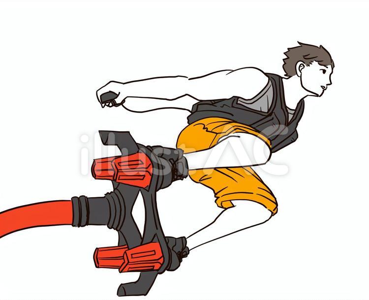 マリンスポーツを楽しむ男性（しぶき無） フライボード,マリンスポーツ,アクティビティのイラスト素材