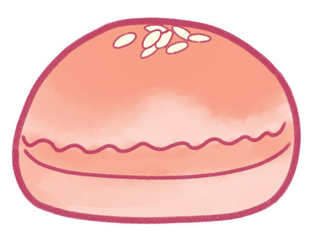 丸いパン(赤) 丸いパン(赤) パン,おやつ,朝ごはんのイラスト素材