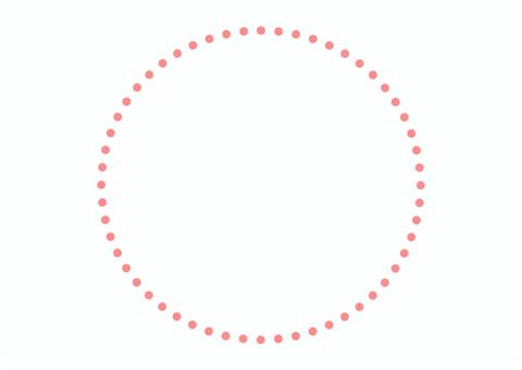 シンプルなドットの丸フレーム（赤） フレーム,枠,飾り枠,ドット,水玉,丸,シンプル,赤のイラスト素材