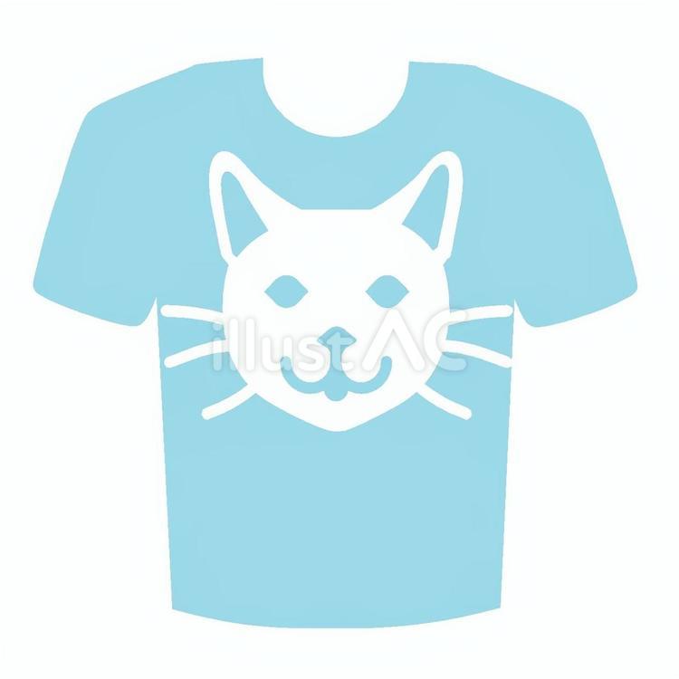 白抜き猫柄Tシャツ tシャツ,服,猫柄のイラスト素材